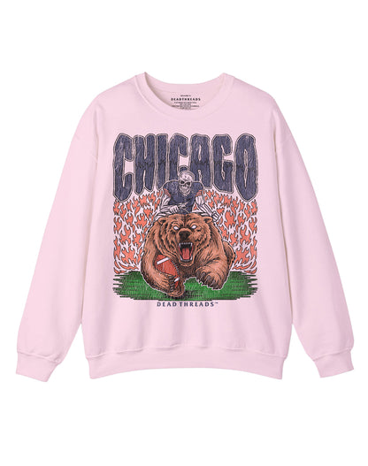 CHICAGO FOOTBALL v1 CREWNECK SWEATSHIRT - PINK