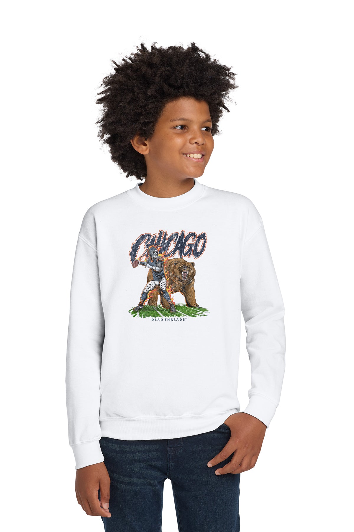 CHICAGO FOOTBALL v2 KIDS CREWNECK SWEATSHIRT