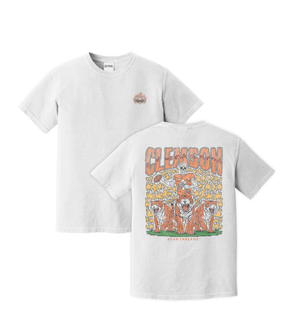 CLEMSON FOOTBALL - “3 SKULL” PREMIUM T-SHIRT