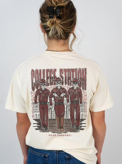 COLLEGE STATION - “3 SKULL” PREMIUM T-SHIRT