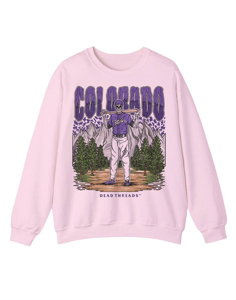 COLORADO BASEBALL CREWNECK SWEATSHIRT - PINK