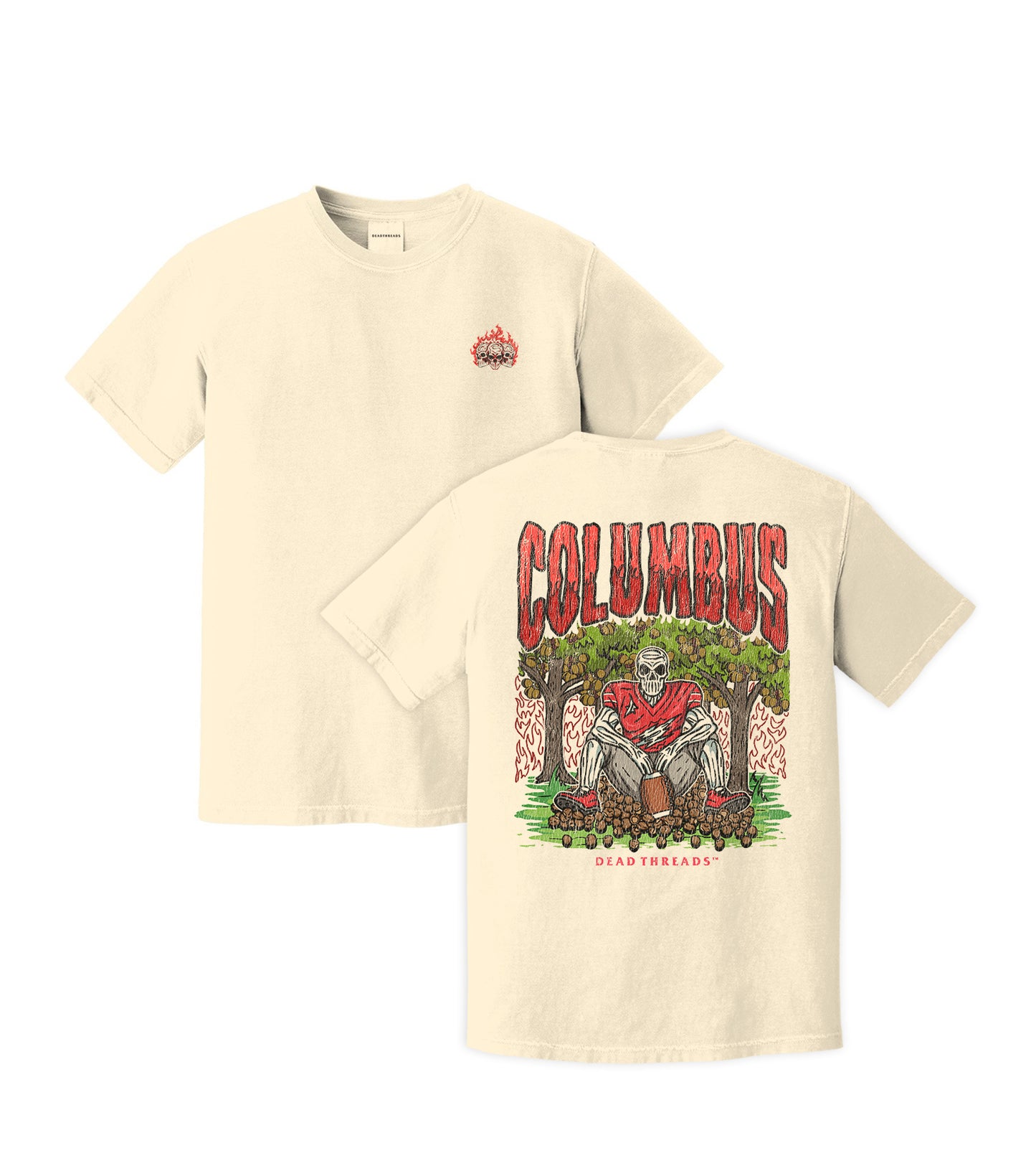 COLUMBUS FOOTBALL - “3 SKULL” PREMIUM T-SHIRT