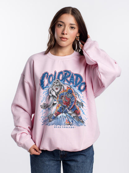COLORADO HOCKEY CREWNECK SWEATSHIRT - PINK