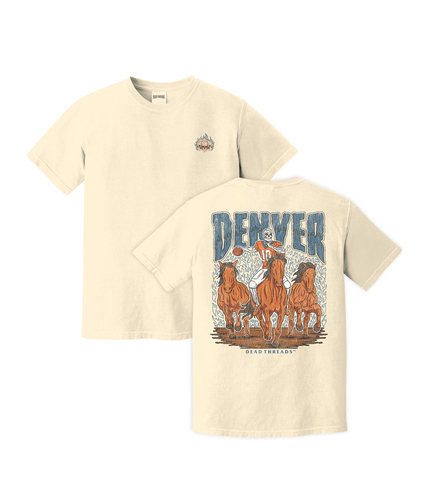 DENVER FOOTBALL - “3 SKULL” PREMIUM T-SHIRT