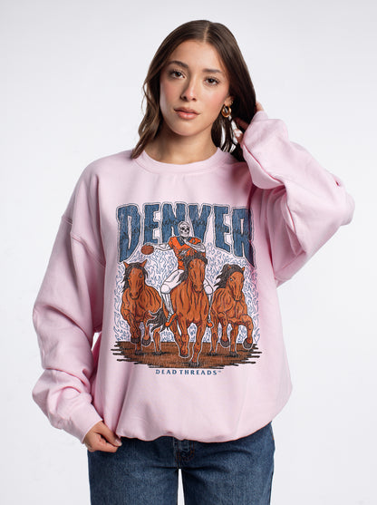 DENVER FOOTBALL v1 CREWNECK SWEATSHIRT - PINK