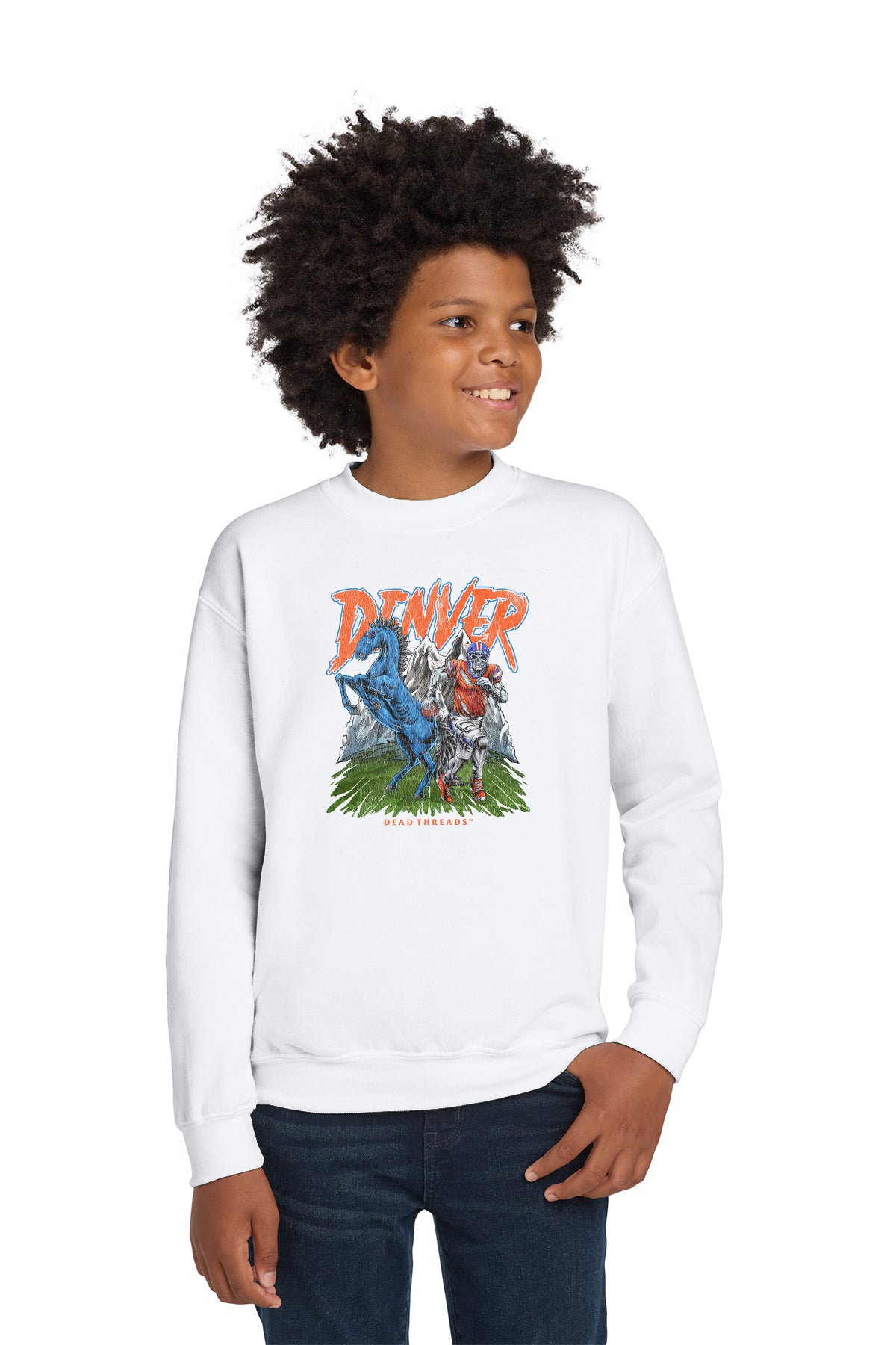 DENVER FOOTBALL v2 KIDS CREWNECK SWEATSHIRT