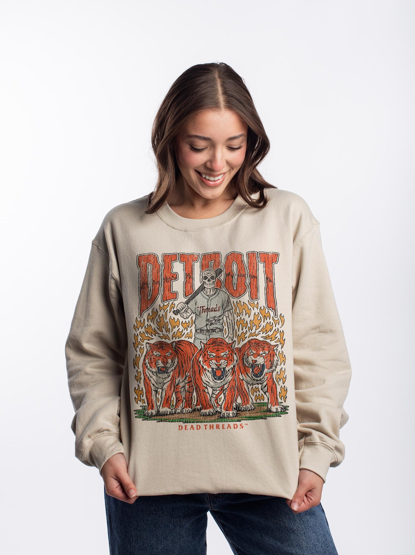 DETROIT BASEBALL CREWNECK SWEATSHIRT