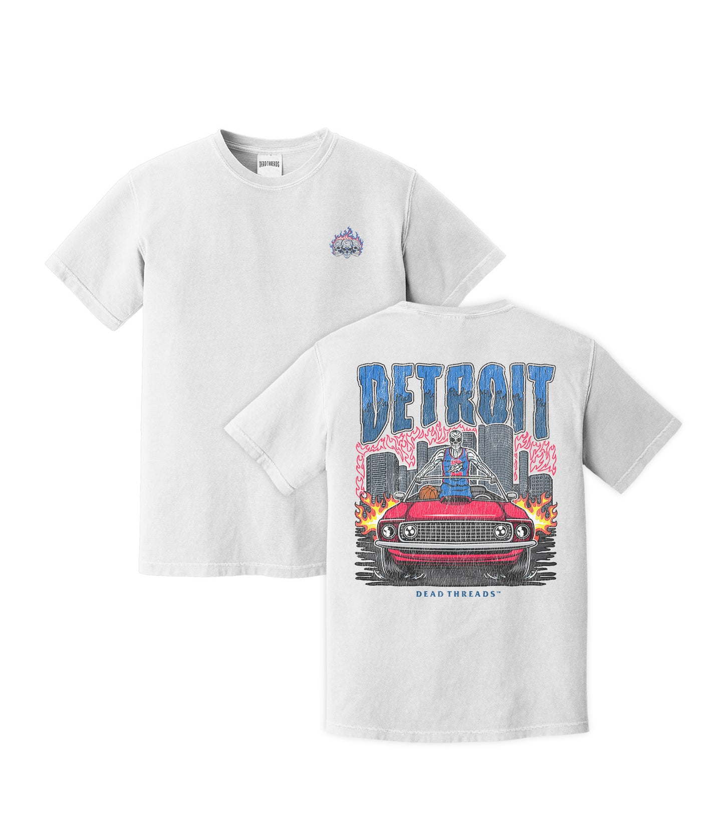 DETROIT BASKETBALL - “3 SKULL” PREMIUM T-SHIRT