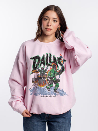 DALLAS HOCKEY CREWNECK SWEATSHIRT - PINK