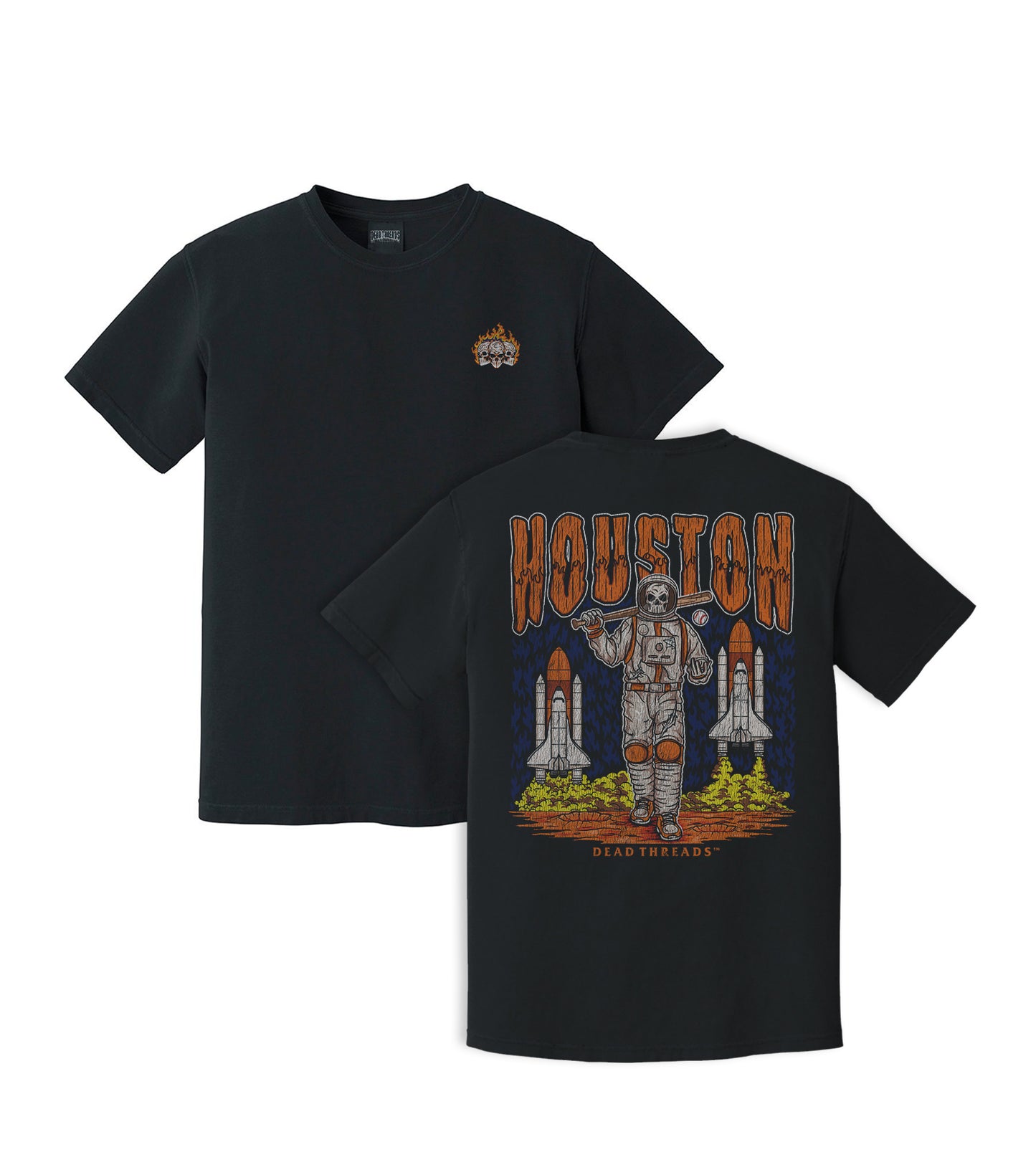 HOUSTON BASEBALL - "3 SKULL" PREMIUM SHIRT