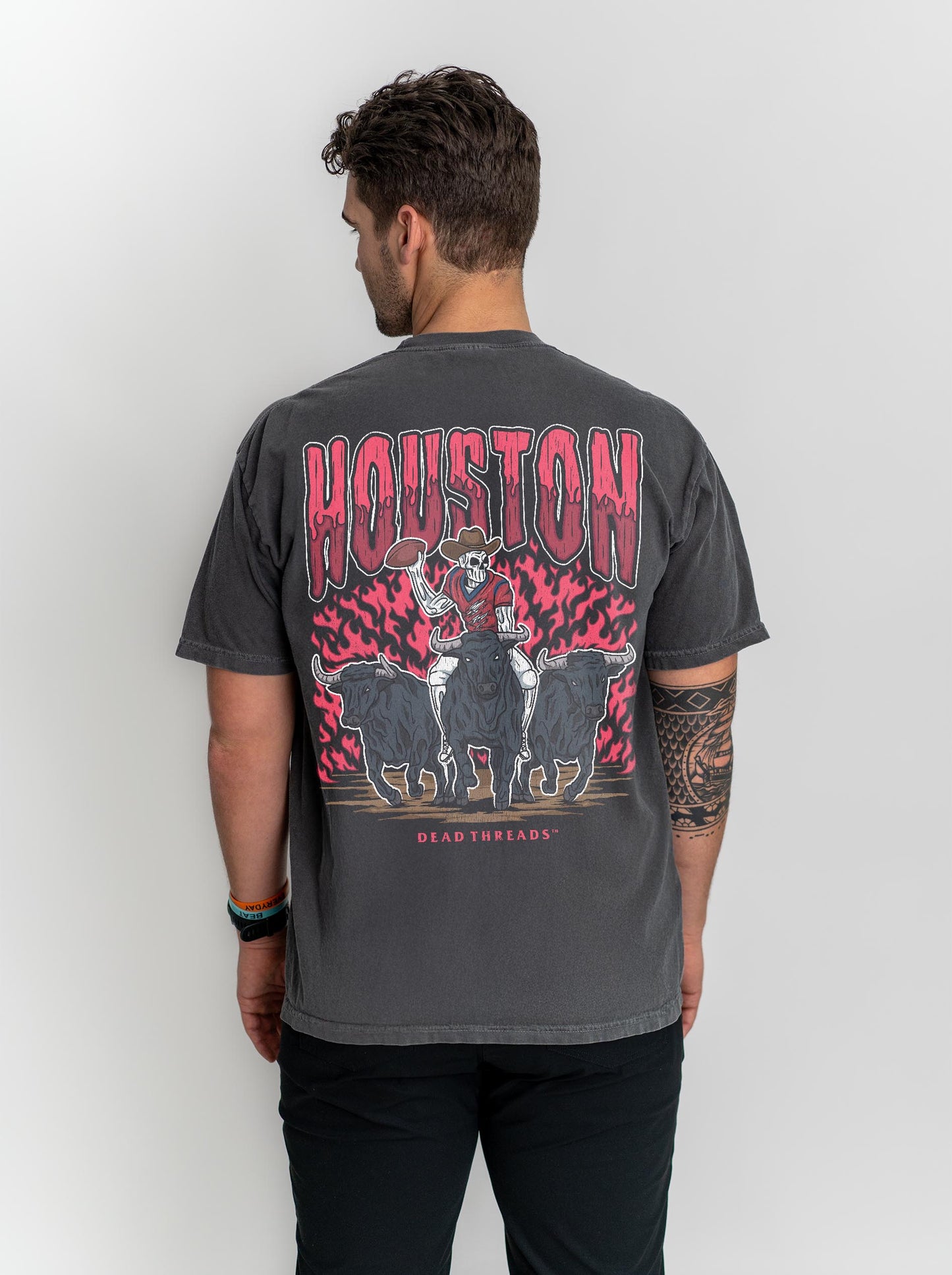 HOUSTON FOOTBALL - “3 SKULL” PREMIUM T-SHIRT