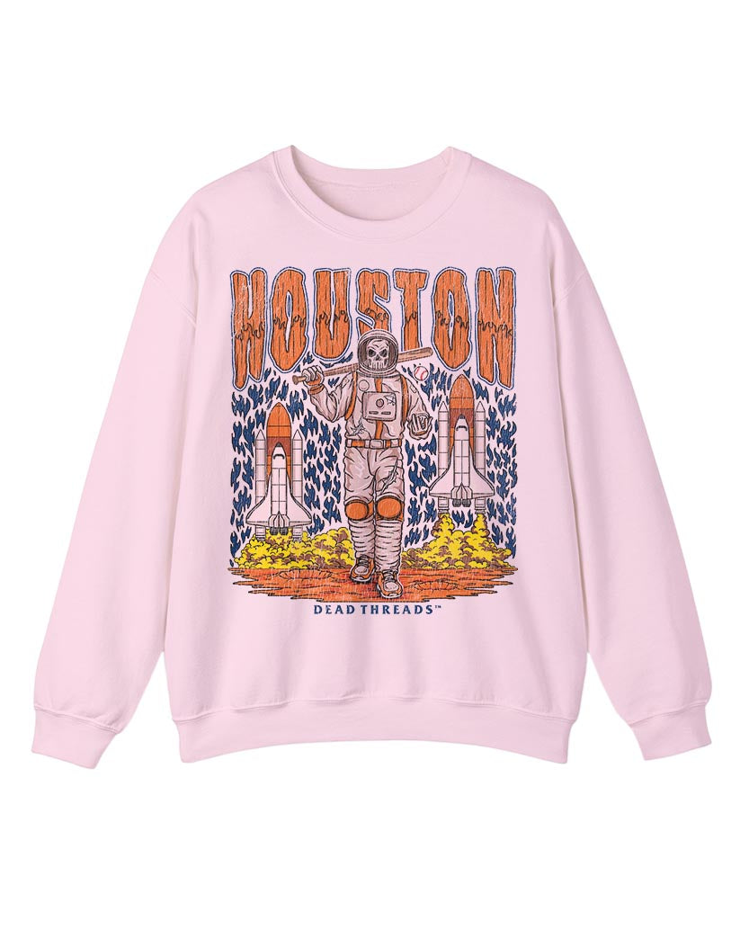 HOUSTON BASEBALL CREWNECK SWEATSHIRT - PINK