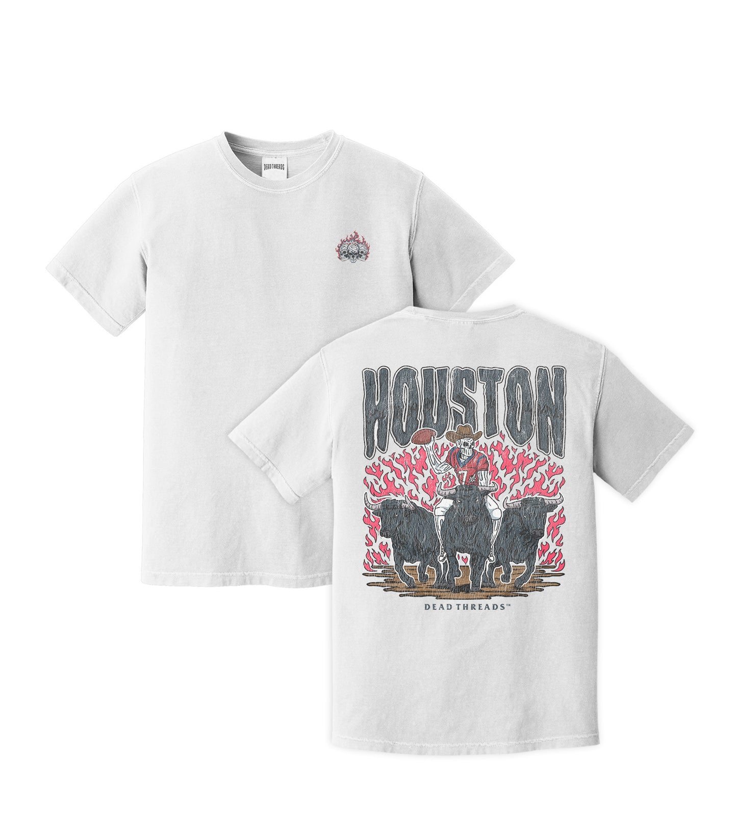 HOUSTON FOOTBALL - “3 SKULL” PREMIUM T-SHIRT