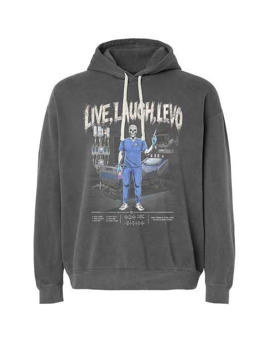 LIVE, LAUGH, LEVO (ICU NURSE, MALE) - LIGHTWEIGHT HOODIE