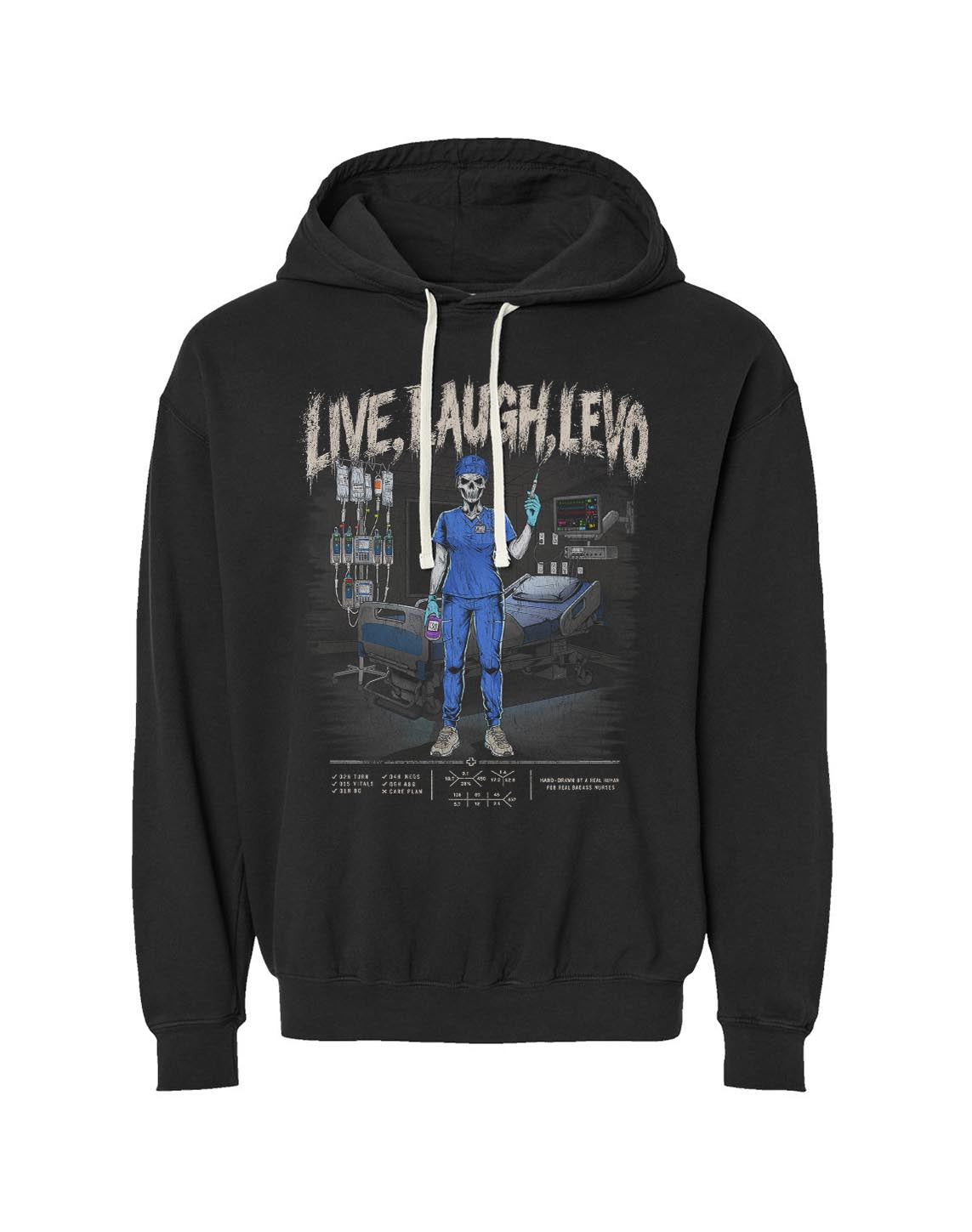 LIVE, LAUGH, LEVO (ICU NURSE, FEMALE v2) - LIGHTWEIGHT HOODIE