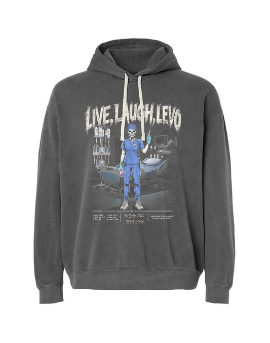 LIVE, LAUGH, LEVO (ICU NURSE, FEMALE v2) - LIGHTWEIGHT HOODIE