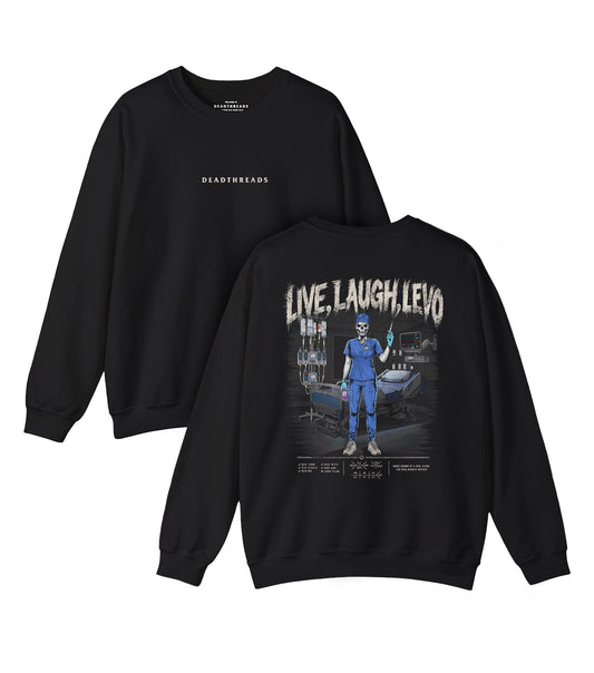 LIVE, LAUGH, LEVO (ICU NURSE, FEMALE v2) - “DT ESSENTIAL" CREWNECK SWEATSHIRT