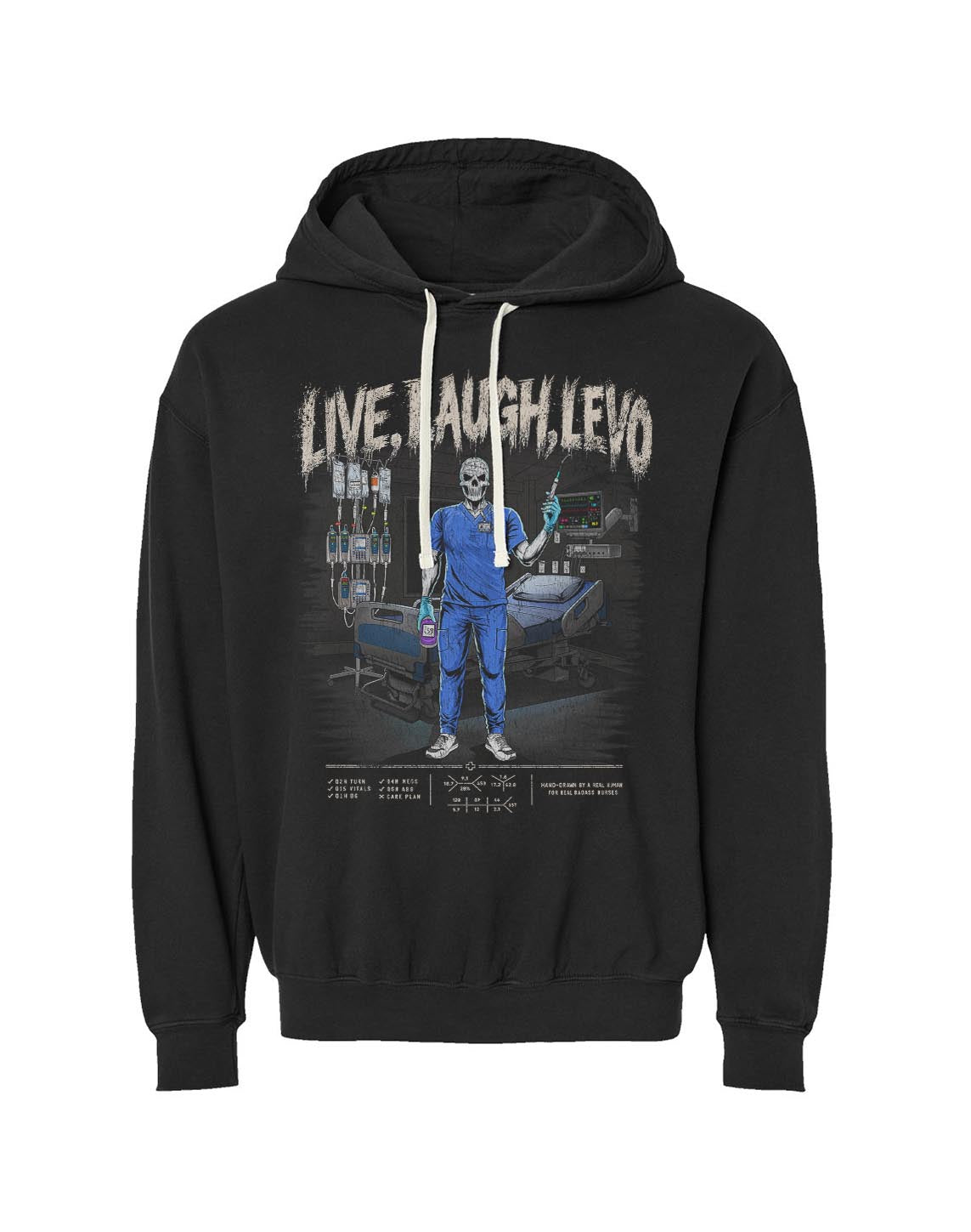 LIVE, LAUGH, LEVO (ICU NURSE, MALE) - LIGHTWEIGHT HOODIE