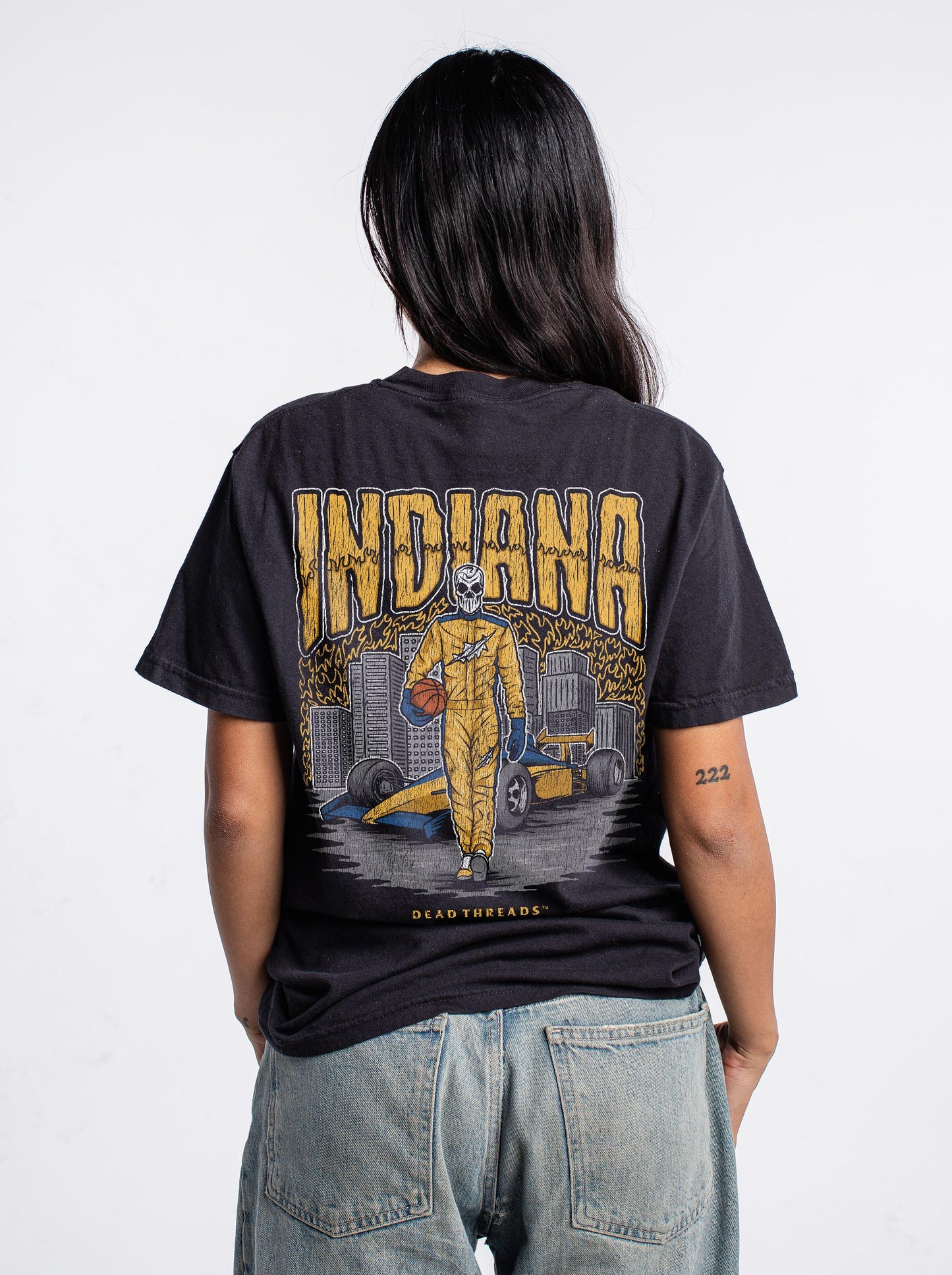 INDIANA BASKETBALL - “3 SKULL” PREMIUM T-SHIRT
