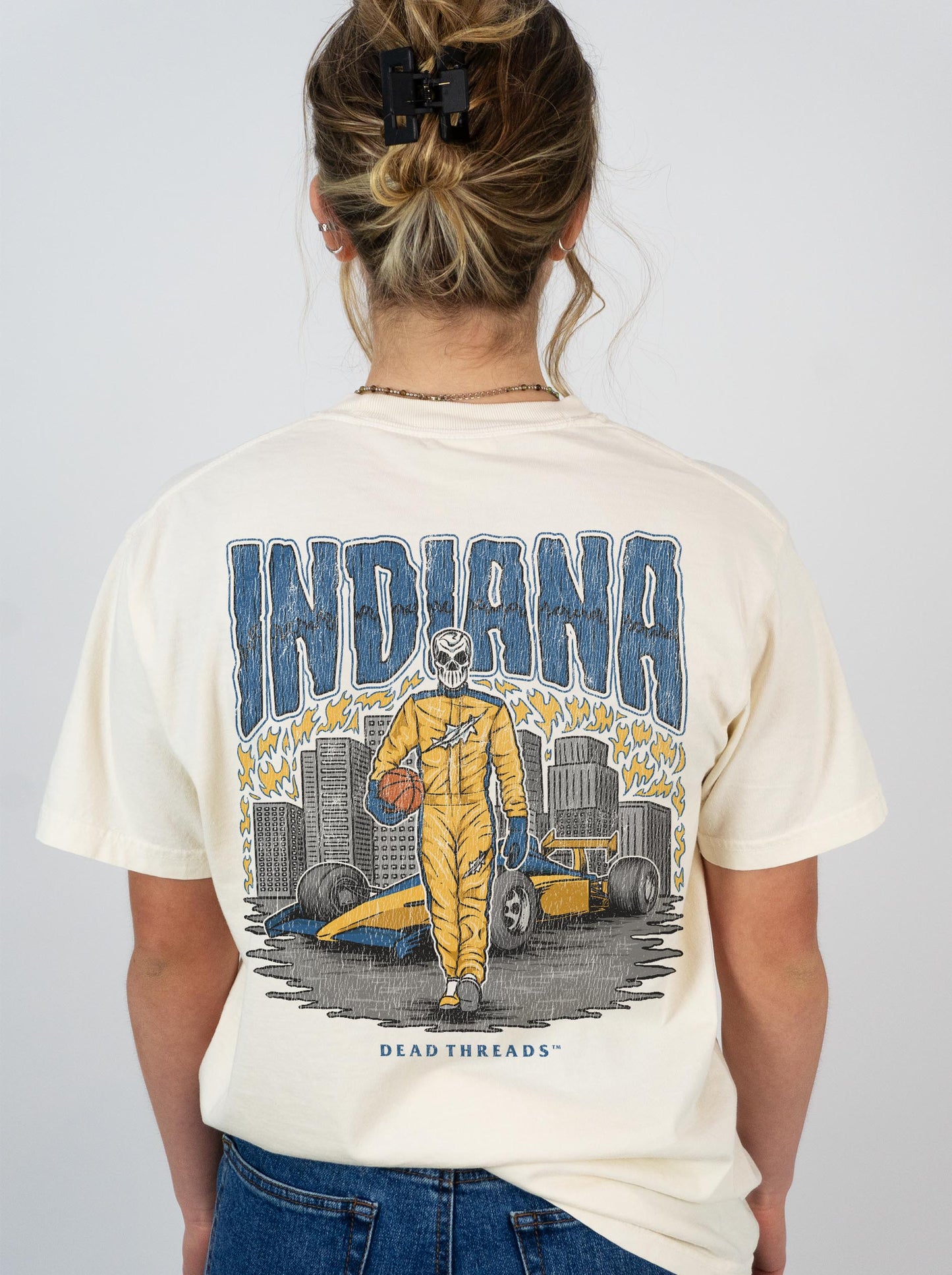 INDIANA BASKETBALL - “3 SKULL” PREMIUM T-SHIRT