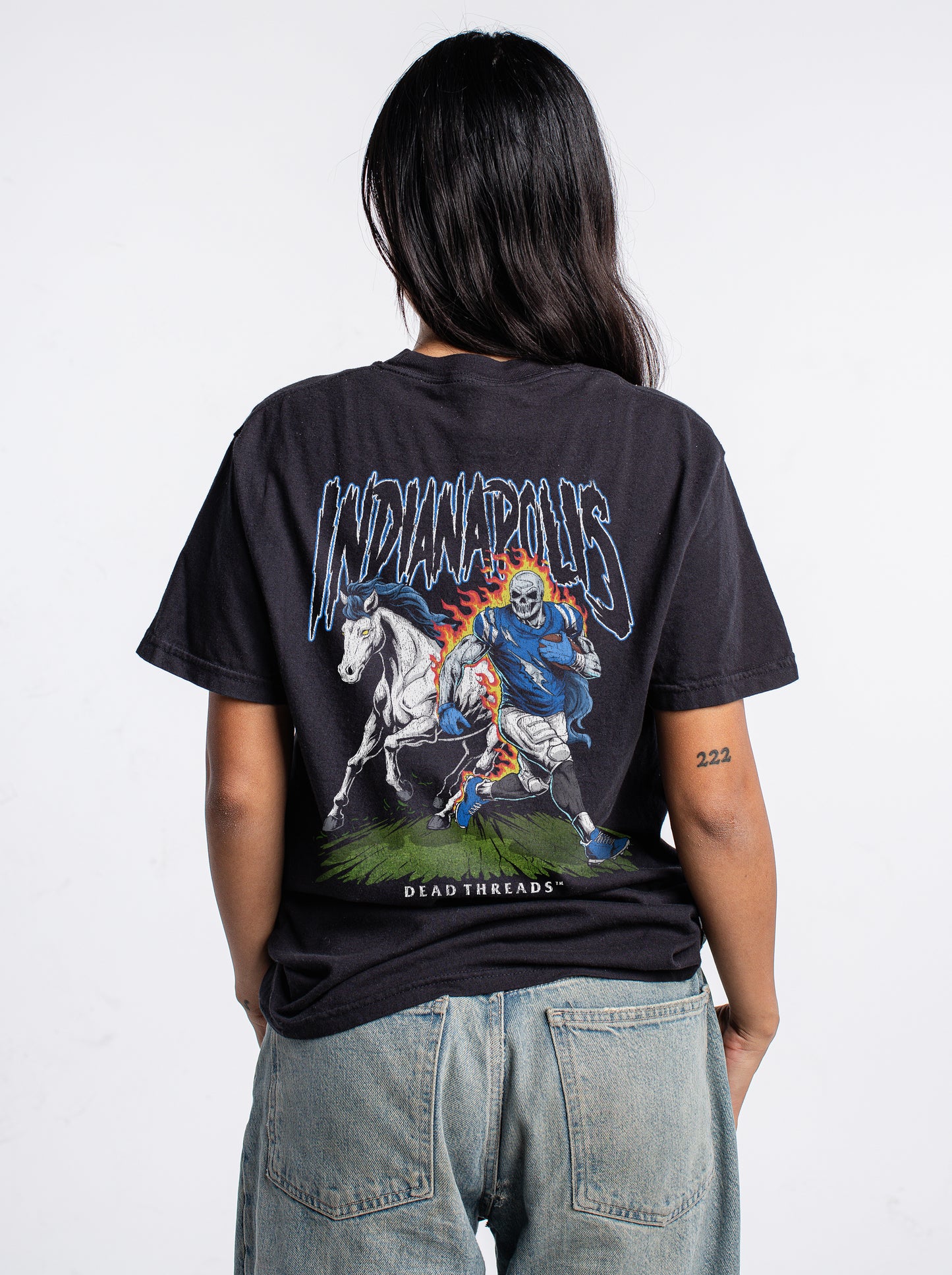 INDIANAPOLIS FOOTBALL v2 - "3 SKULL" PREMIUM T-SHIRT