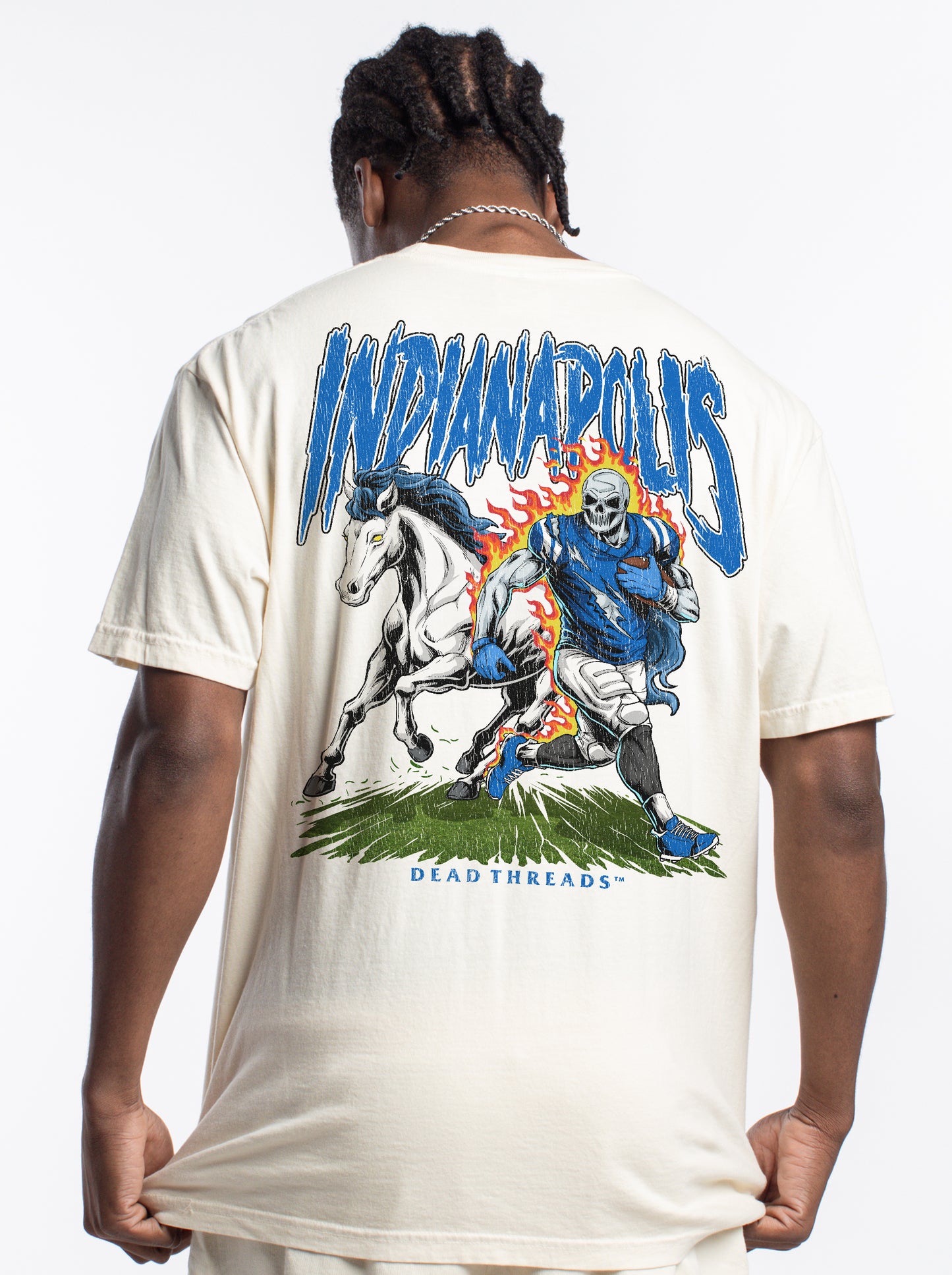 INDIANAPOLIS FOOTBALL v2 - "3 SKULL" PREMIUM T-SHIRT