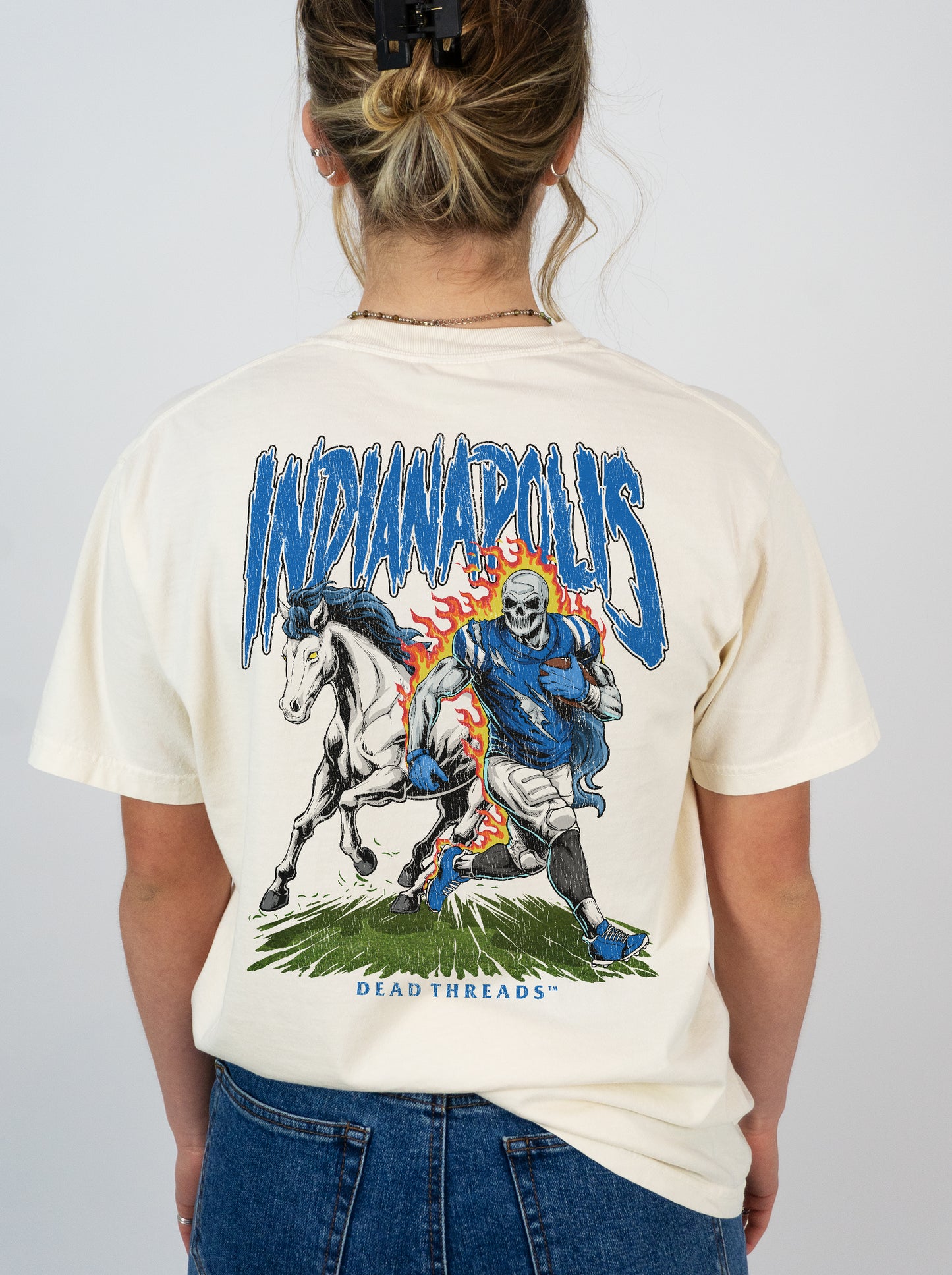 INDIANAPOLIS FOOTBALL v2 - "3 SKULL" PREMIUM T-SHIRT