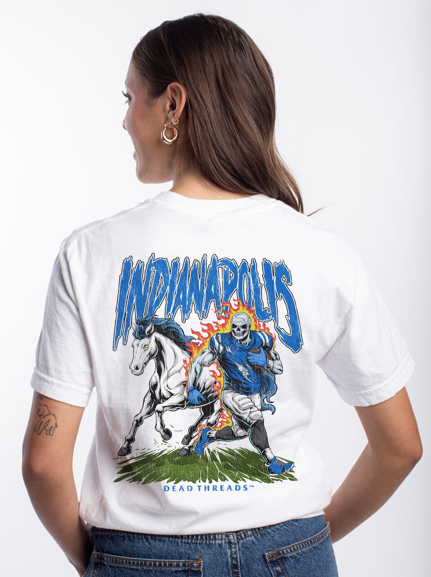 INDIANAPOLIS FOOTBALL v2 - "3 SKULL" PREMIUM T-SHIRT