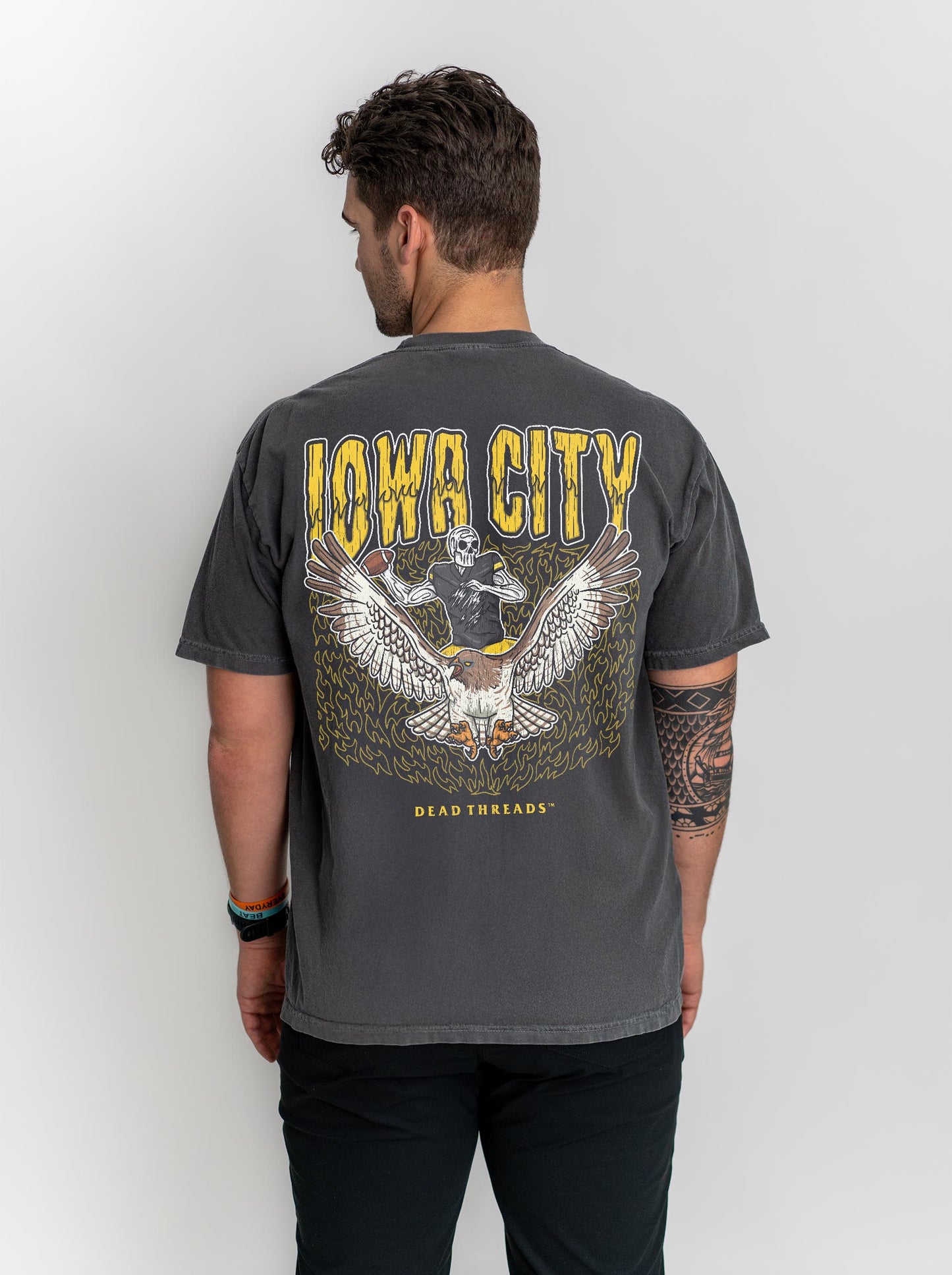 IOWA CITY FOOTBALL - “3 SKULL” PREMIUM T-SHIRT
