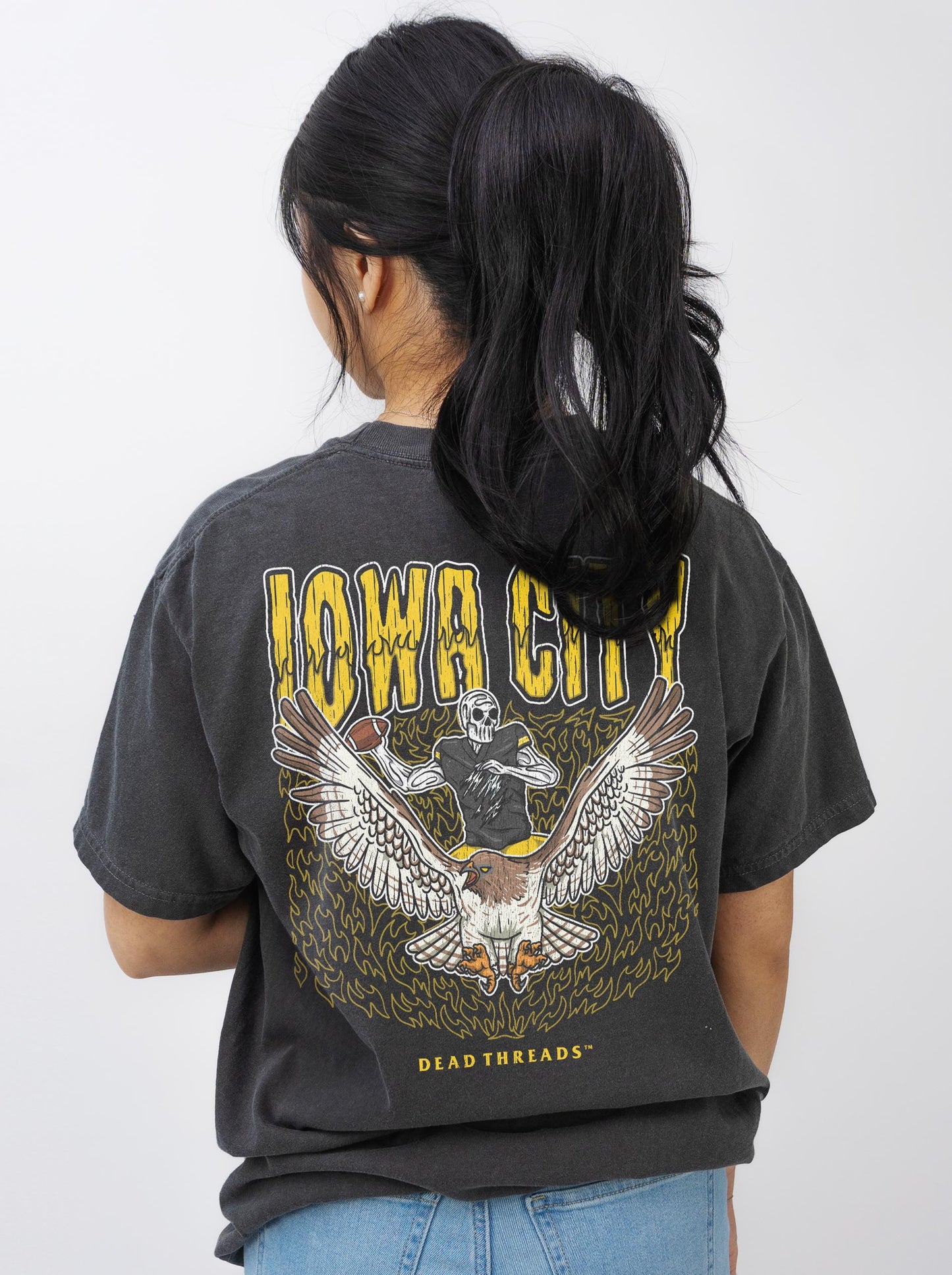 IOWA CITY FOOTBALL - “3 SKULL” PREMIUM T-SHIRT