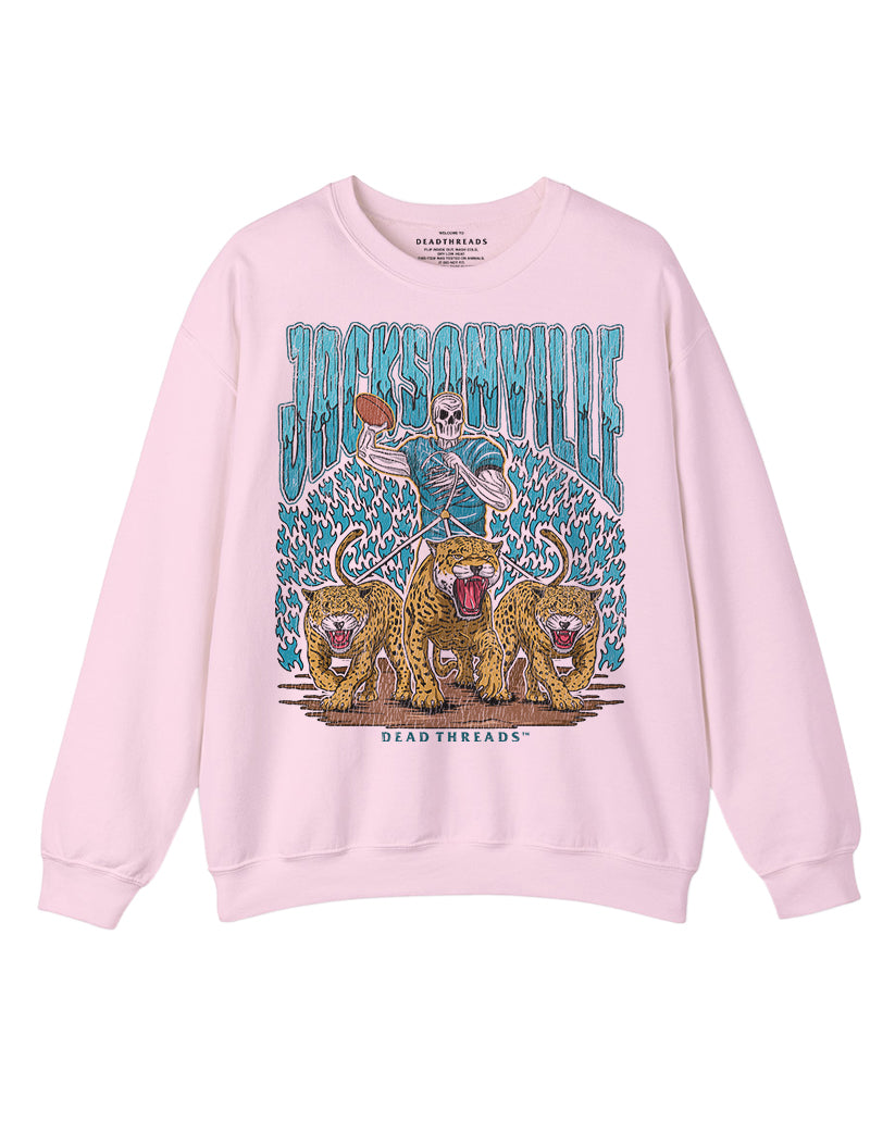 JACKSONVILLE FOOTBALL v1 CREWNECK SWEATSHIRT - PINK