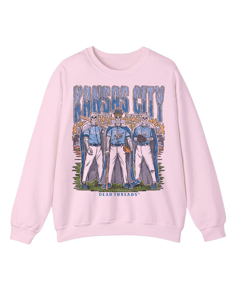 KANSAS CITY BASEBALL CREWNECK SWEATSHIRT - PINK