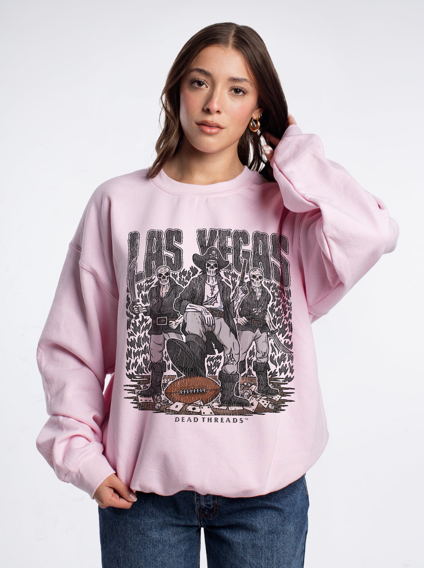 LAS VEGAS FOOTBALL v1 CREWNECK SWEATSHIRT - PINK