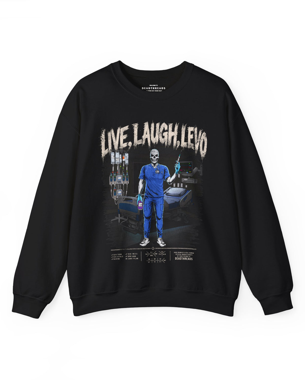 LIVE, LAUGH, LEVO (ICU NURSE, MALE) - CREWNECK SWEATSHIRT