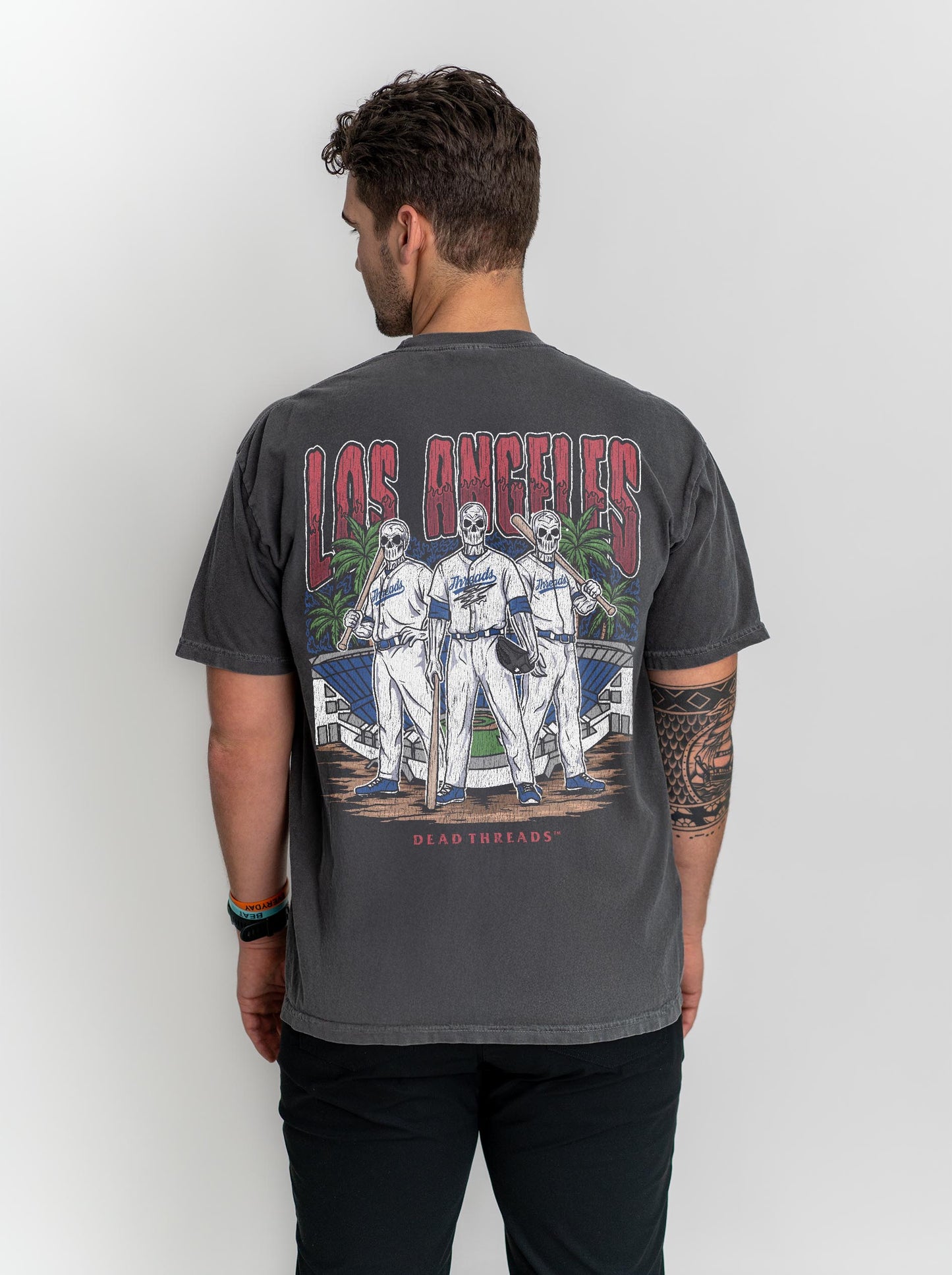 LOS ANGELES "BLUE" BASEBALL - "3 SKULL" PREMIUM SHIRT