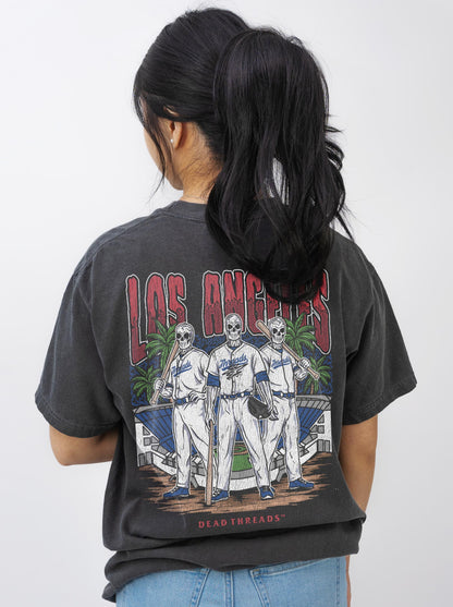 LOS ANGELES "BLUE" BASEBALL - "3 SKULL" PREMIUM SHIRT