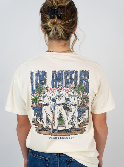 LOS ANGELES "BLUE" BASEBALL - "3 SKULL" PREMIUM SHIRT