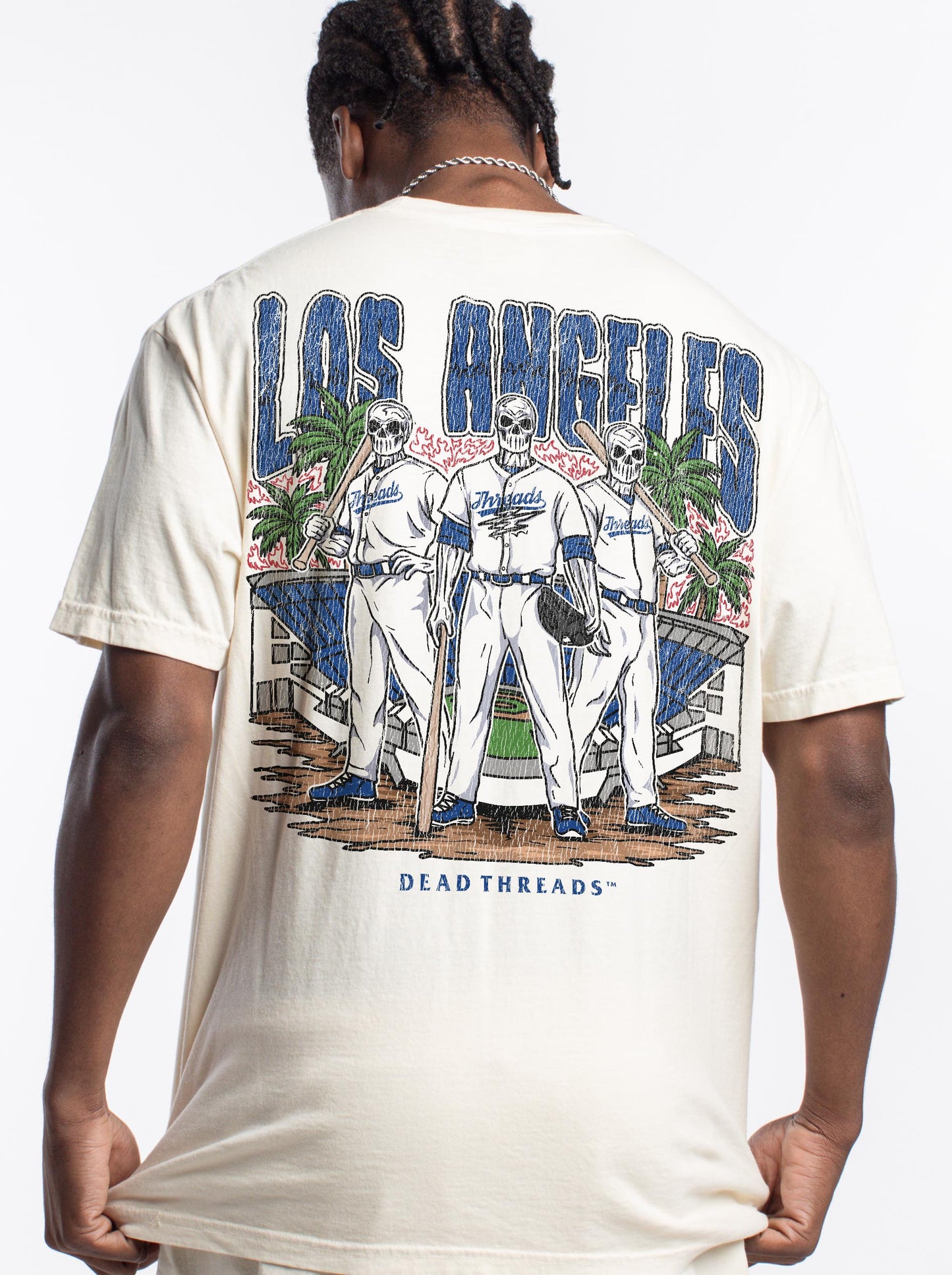 LOS ANGELES "BLUE" BASEBALL - "3 SKULL" PREMIUM SHIRT