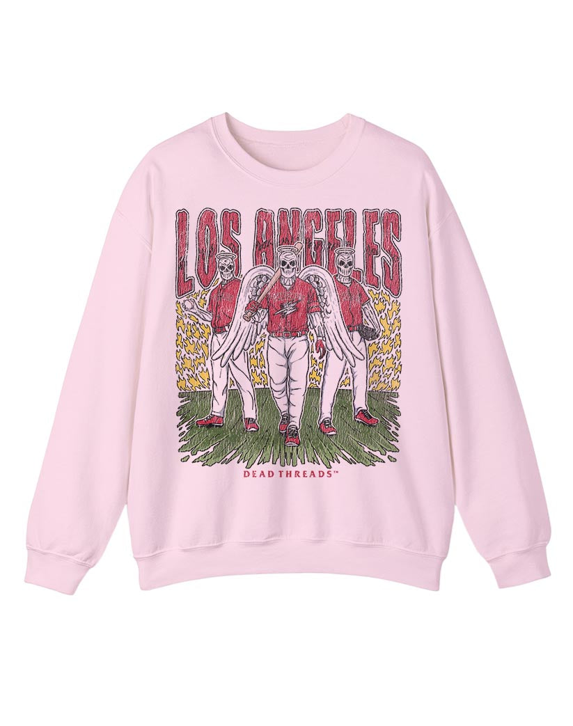 LOS ANGELES BASEBALL CREWNECK SWEATSHIRT - PINK