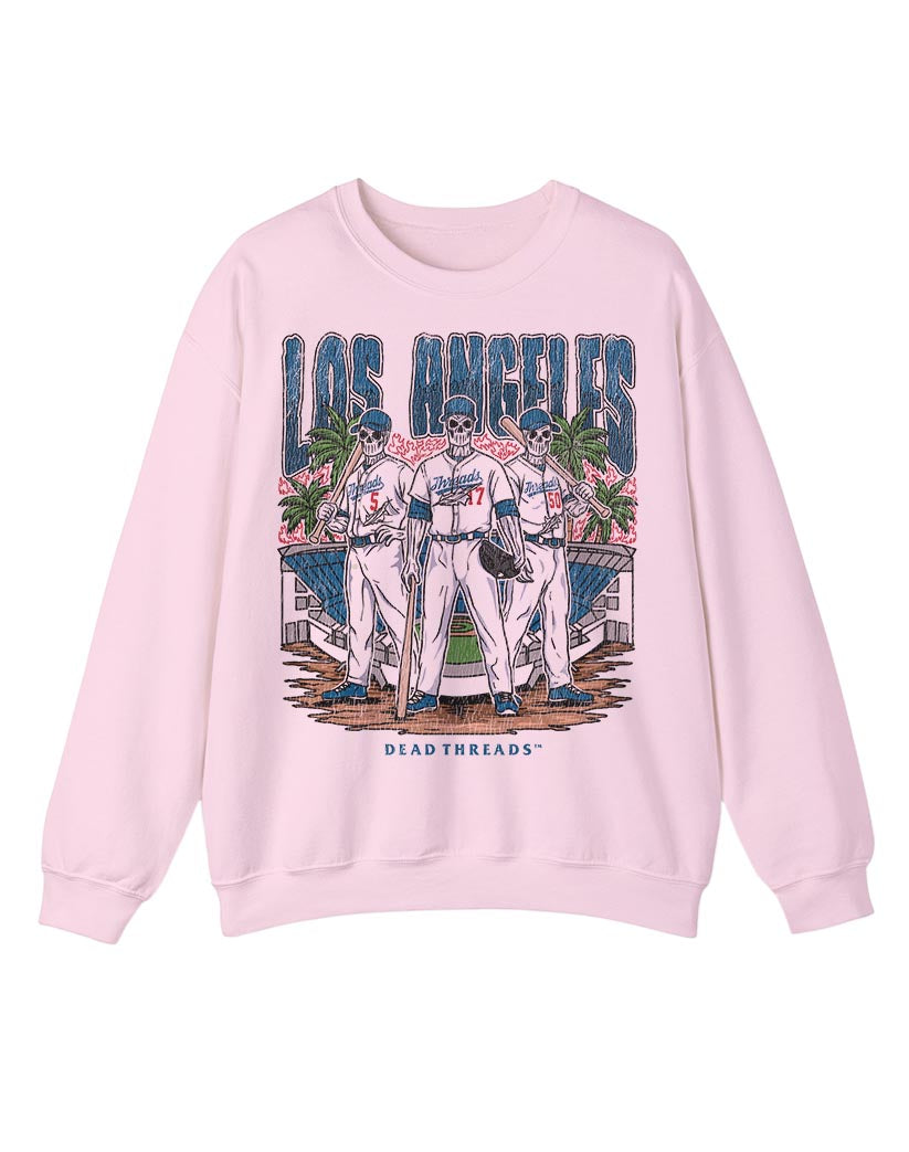 LOS ANGELES BASEBALL CREWNECK SWEATSHIRT - PINK
