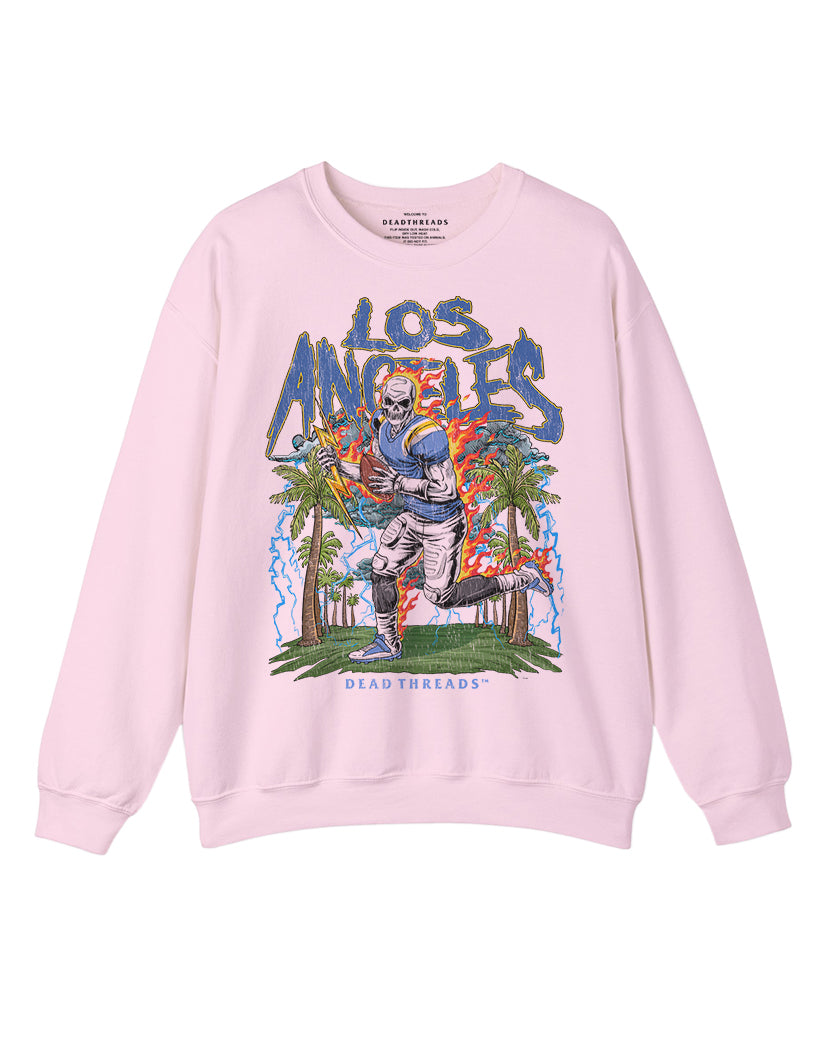 LOS ANGELES FOOTBALL CREWNECK SWEATSHIRT - PINK