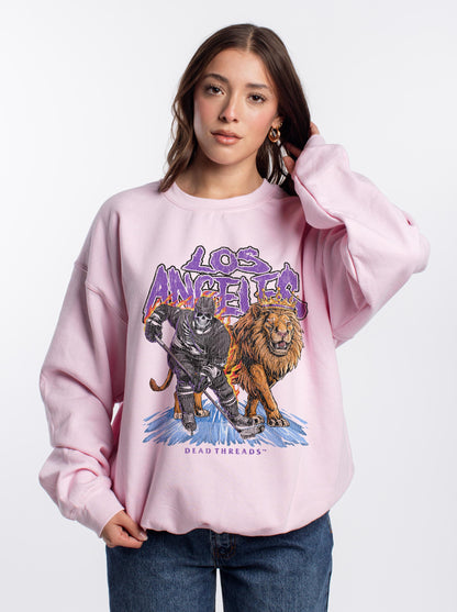 LOS ANGELES HOCKEY CREWNECK SWEATSHIRT - PINK