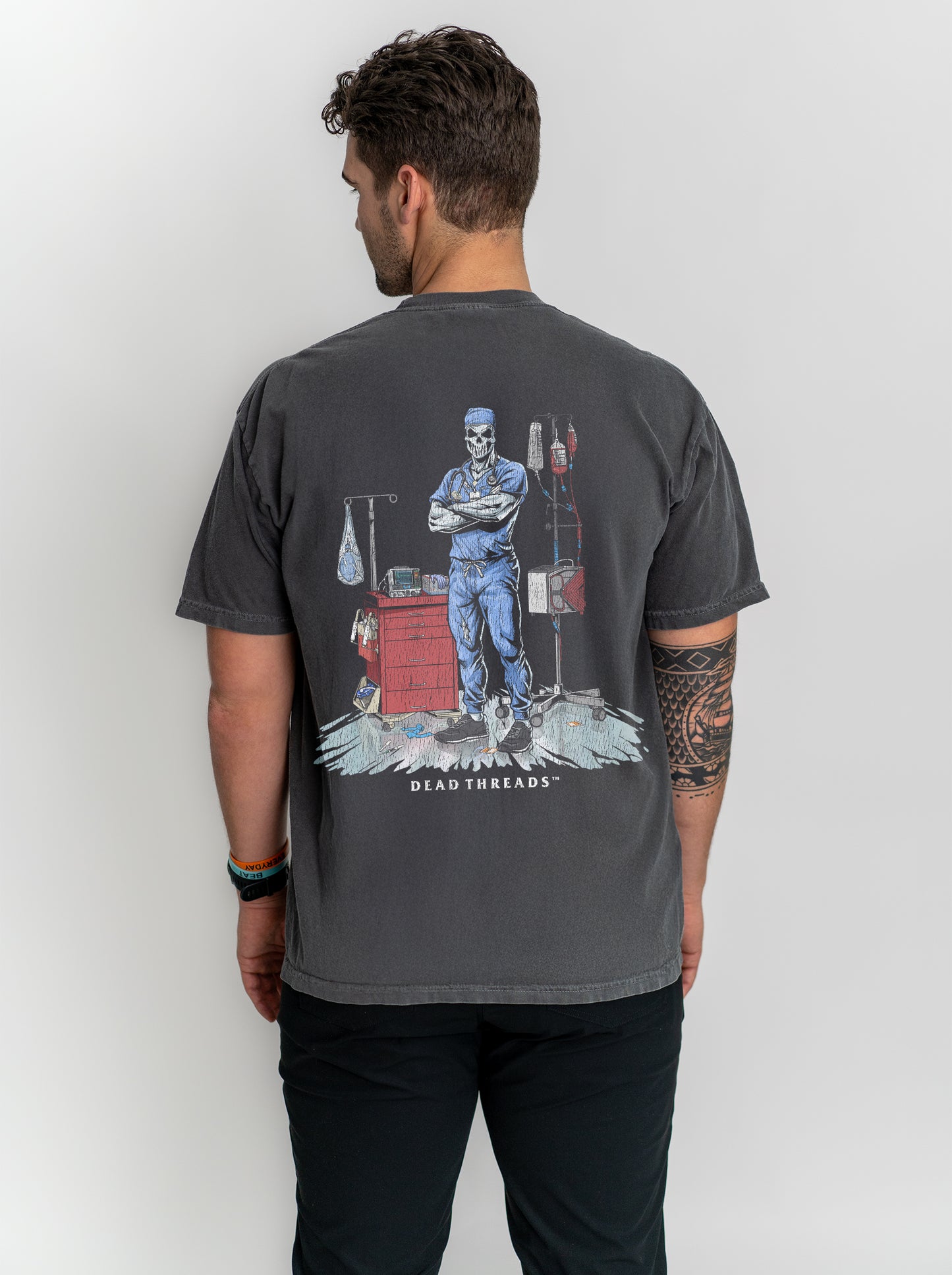 DEADSIDE NURSE (MALE) - BLUE SCRUBS “DT ESSENTIAL" PREMIUM T-SHIRT
