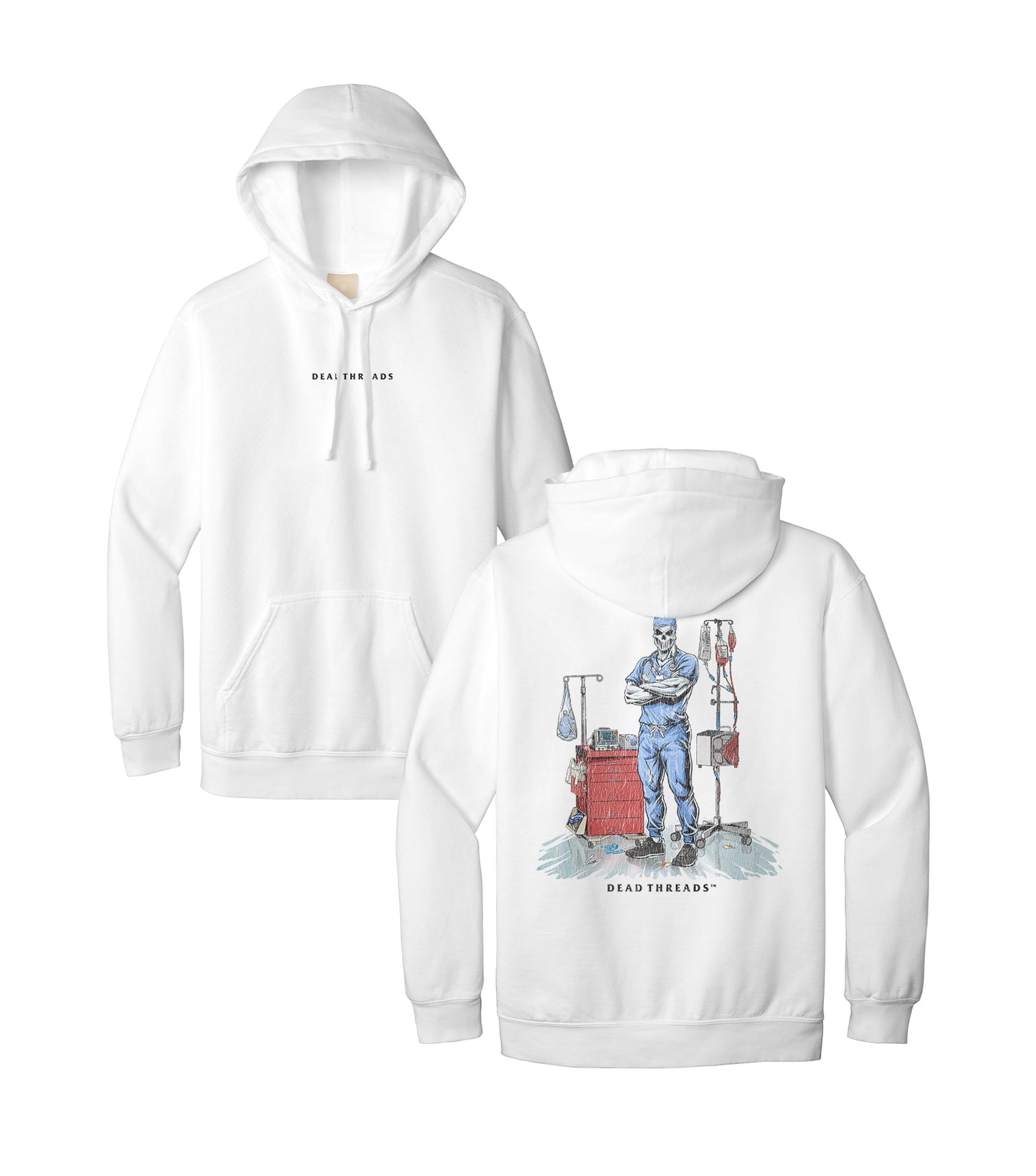 DEADSIDE NURSE (MALE) - BLUE SCRUBS “DT ESSENTIAL" HOODIE