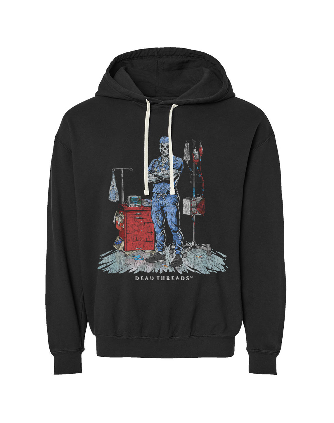 DEADSIDE NURSE (MALE) - BLUE SCRUBS LIGHTWEIGHT HOODIE