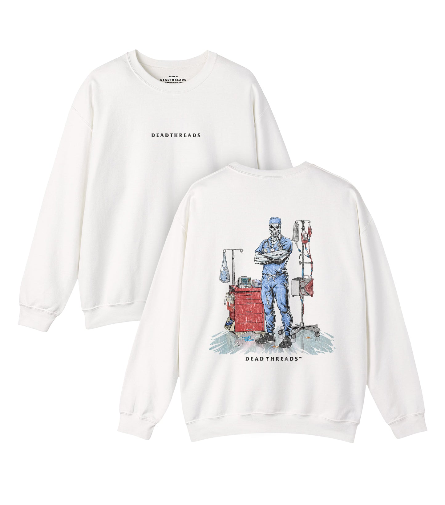 DEADSIDE NURSE (MALE) - BLUE SCRUBS “DT ESSENTIAL" CREWNECK SWEATSHIRT