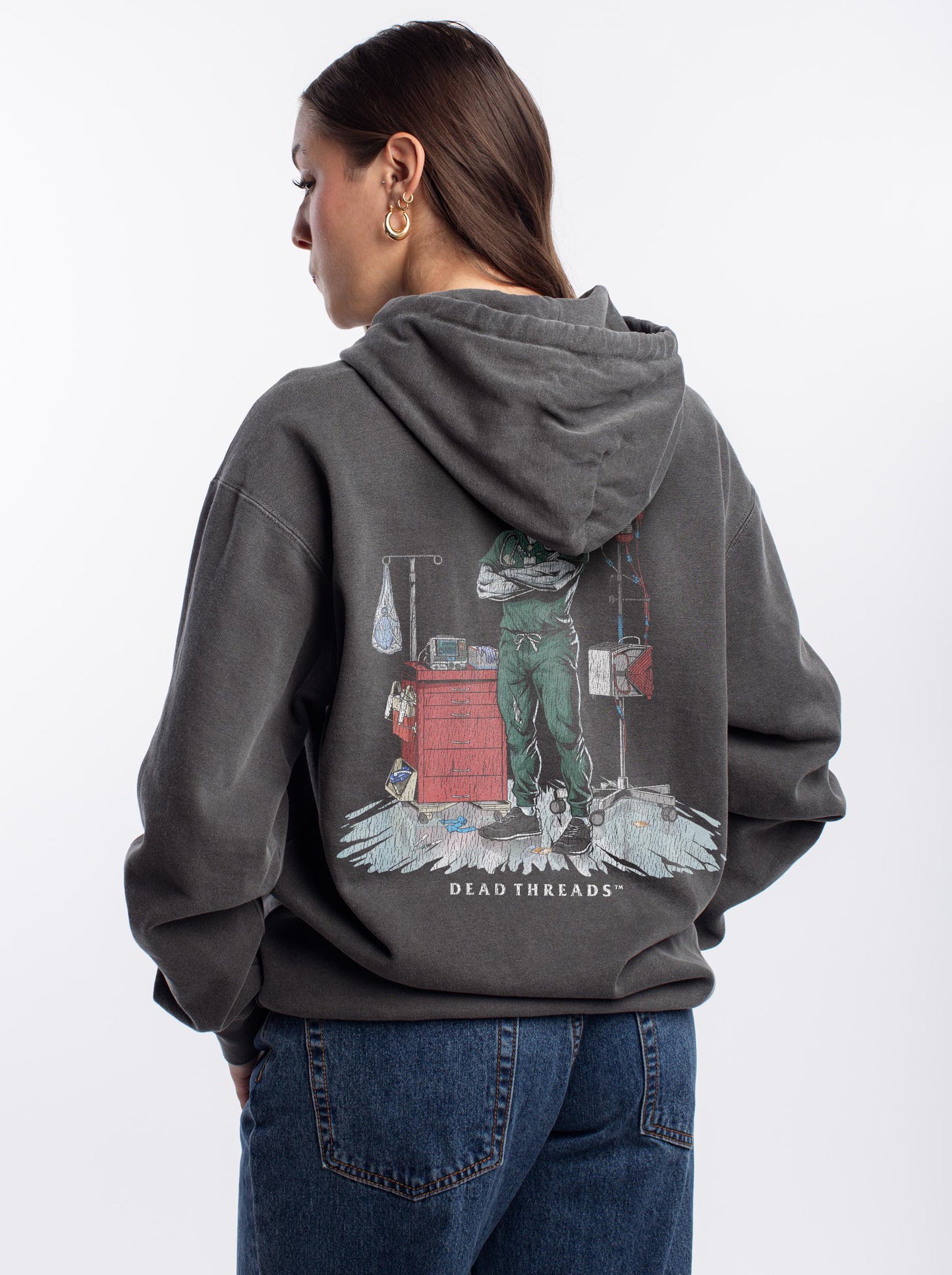 DEADSIDE NURSE (MALE) - GREEN SCRUBS - “DT ESSENTIAL" HOODIE