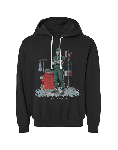 DEADSIDE NURSE (MALE) - GREEN SCRUBS LIGHTWEIGHT HOODIE