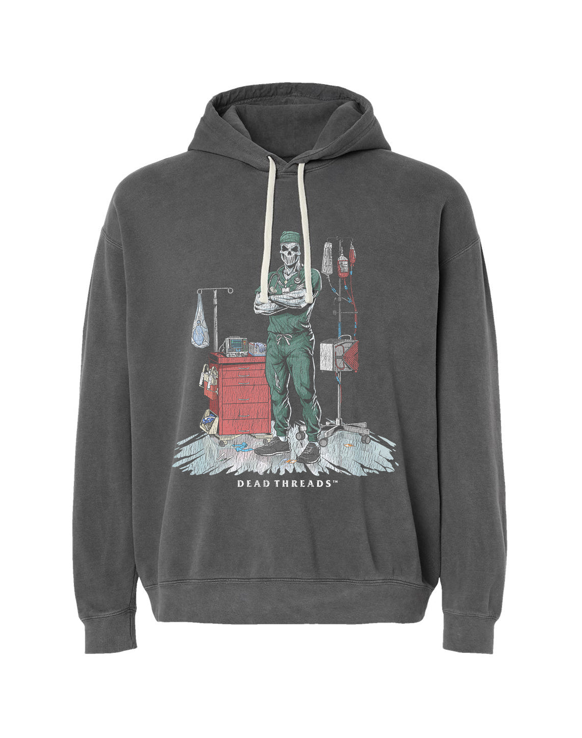 DEADSIDE NURSE (MALE) - GREEN SCRUBS LIGHTWEIGHT HOODIE