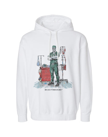 DEADSIDE NURSE (MALE) - GREEN SCRUBS LIGHTWEIGHT HOODIE